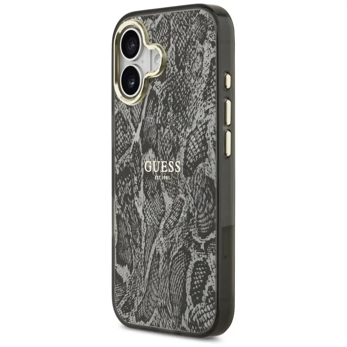 Калъф Guess Python Pattern MagSafe за iPhone 17 - черен