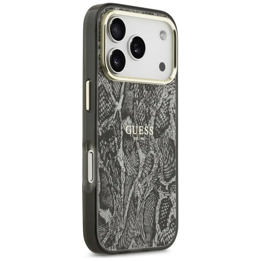 Калъф Guess Python Pattern MagSafe за iPhone 17 Pro - черен