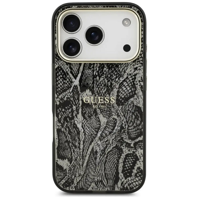 Калъф Guess Python Pattern MagSafe за iPhone 17 Pro - черен