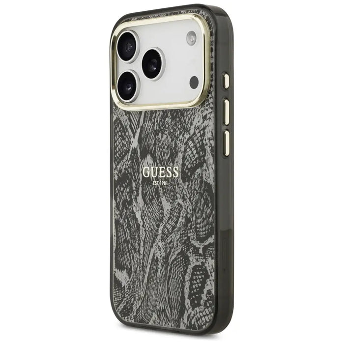 Калъф Guess Python Pattern MagSafe за iPhone 17 Pro - черен