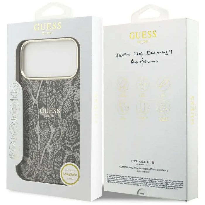 Калъф Guess Python Pattern MagSafe за iPhone 17 Pro Max