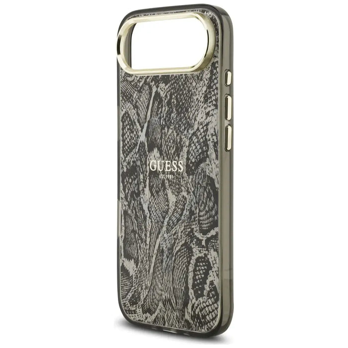 Калъф Guess Python Pattern MagSafe за iPhone Air - черен