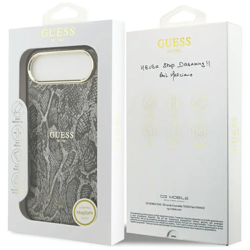 Калъф Guess Python Pattern MagSafe за iPhone Air - черен