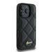 Калъф Guess Quilted Metal Logo iPhone 16 Pro - черен