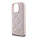 Калъф Guess Quilted Metal Logo iPhone 16 Pro - розов