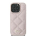 Калъф Guess Quilted Metal Logo iPhone 16 Pro - розов