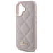 Калъф Guess Quilted Metal Logo iPhone 16 - розов