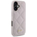 Калъф Guess Quilted Metal Logo iPhone 16 - розов