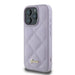 Калъф Guess Quilted Metal Logo за iPhone 16 Pro - светло