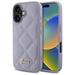 Калъф Guess Quilted Metal Logo за iPhone 16 - светло лилав