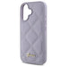 Калъф Guess Quilted Metal Logo за iPhone 16 - светло лилав