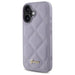 Калъф Guess Quilted Metal Logo за iPhone 16 - светло лилав