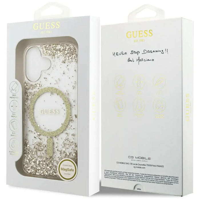 Калъф Guess Resin Bottom Glitter MagSafe за iPhone 17