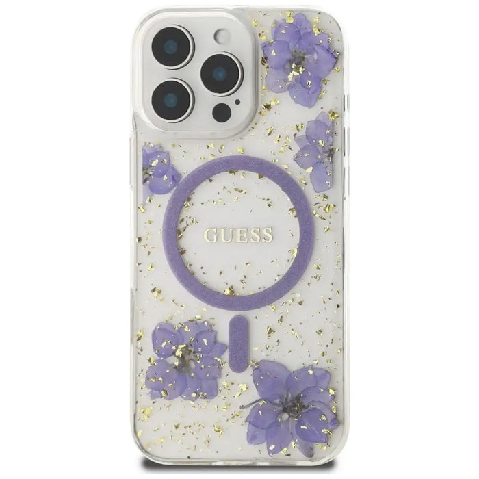 Калъф Guess Resin Flowers MagSafe за iPhone 16 Pro Max