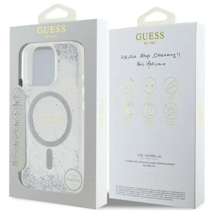 Калъф Guess Resin Gradient Glitter MagSafe за iPhone 16 Pro