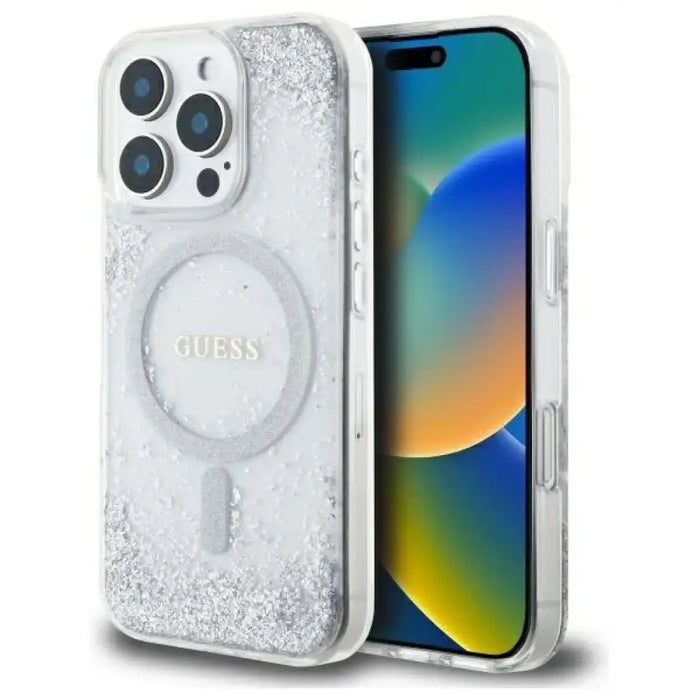 Калъф Guess Resin Gradient Glitter MagSafe за iPhone 16 Pro
