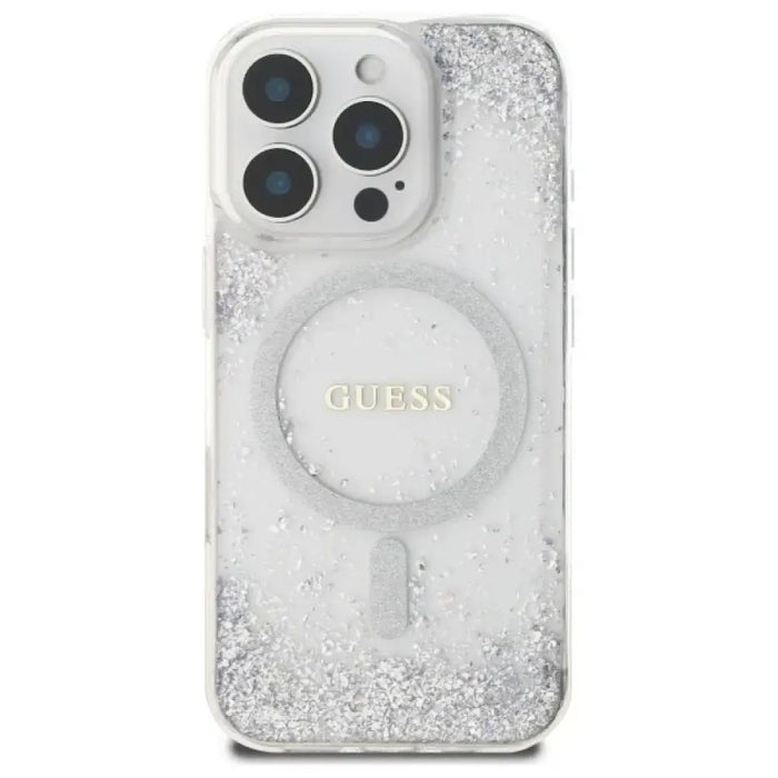 Калъф Guess Resin Gradient Glitter MagSafe за iPhone 16 Pro