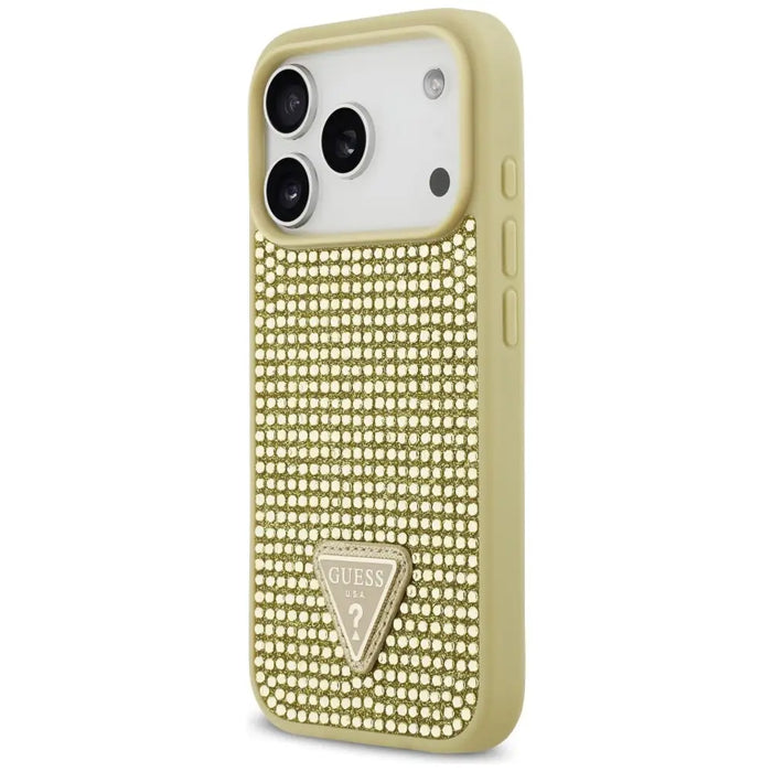 Калъф Guess Rhinestone Triangle Logo iPhone 17 Pro - златен