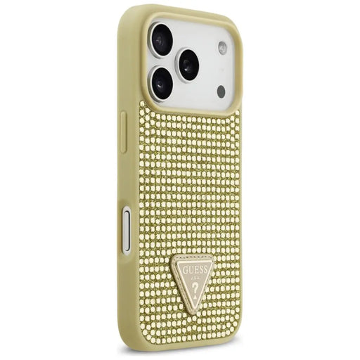 Калъф Guess Rhinestone Triangle Logo iPhone 17 Pro - златен