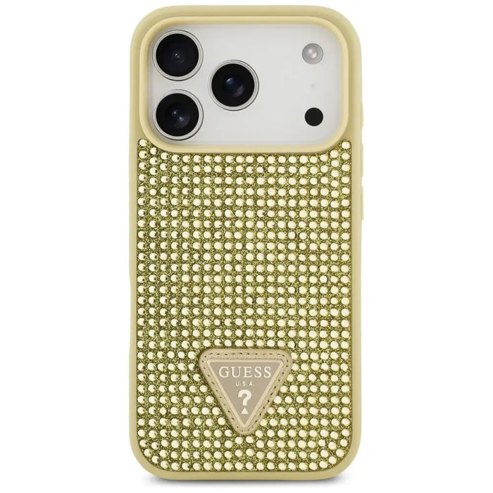 Калъф Guess Rhinestone Triangle Logo iPhone 17 Pro - златен