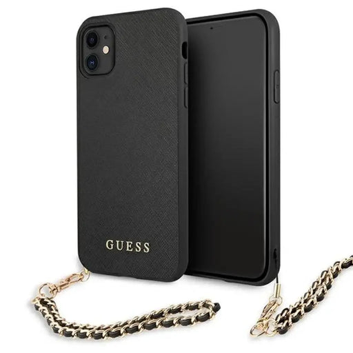 Калъф Guess Saffiano Chain за iPhone 11 6.1’’ / Xr - черен