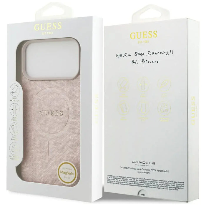 Калъф Guess Saffiano Classic Logo MagSafe за iPhone 17 Pro