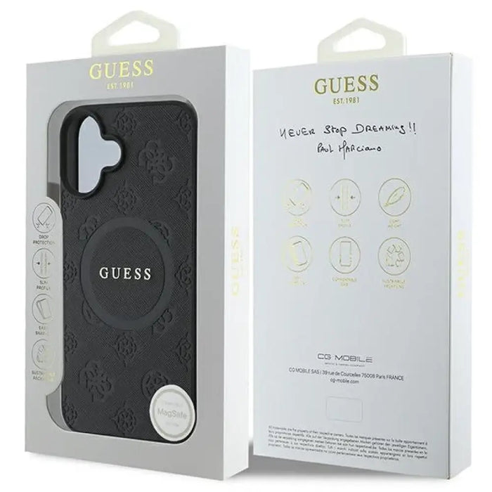 Калъф Guess Saffiano Peony Classic Logo MagSafe за iPhone