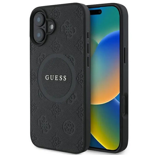 Калъф Guess Saffiano Peony Classic Logo MagSafe за iPhone