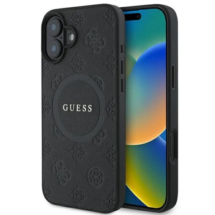 Калъф Guess Saffiano Peony Classic Logo MagSafe за iPhone