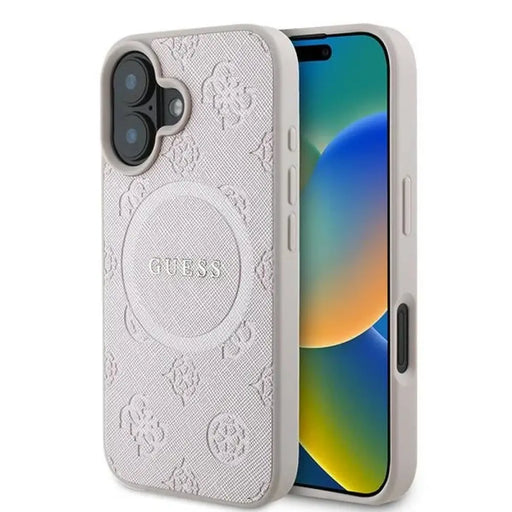 Калъф Guess Saffiano Peony Classic Logo MagSafe за iPhone