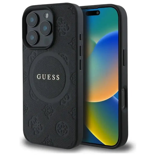 Калъф Guess Saffiano Peony Classic Logo MagSafe за iPhone