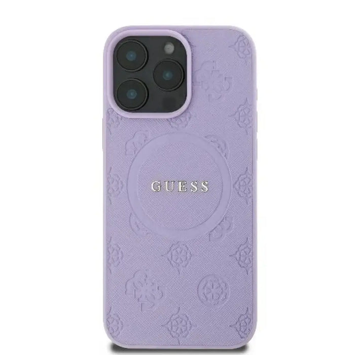Калъф Guess Saffiano Peony Classic Logo MagSafe за iPhone