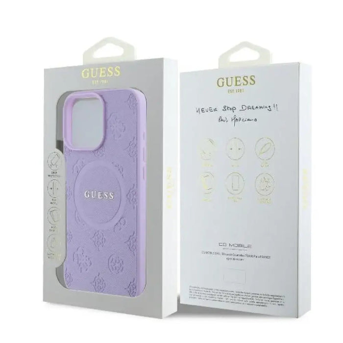 Калъф Guess Saffiano Peony Classic Logo MagSafe за iPhone