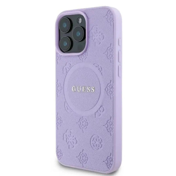Калъф Guess Saffiano Peony Classic Logo MagSafe за iPhone