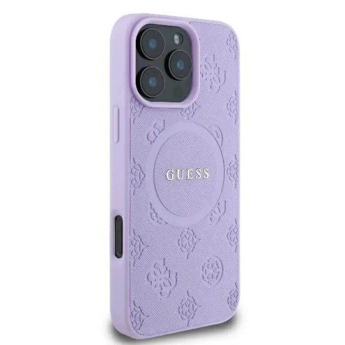 Калъф Guess Saffiano Peony Classic Logo MagSafe за iPhone