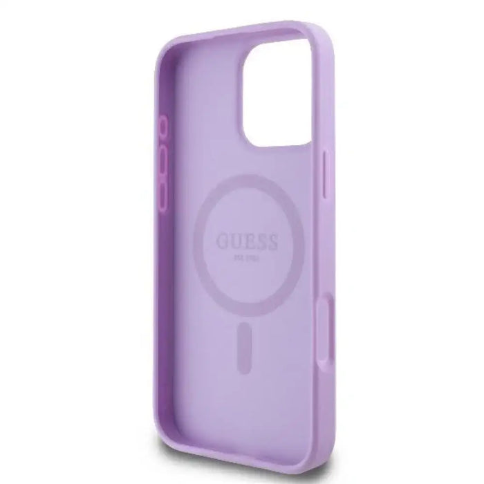 Калъф Guess Saffiano Peony Classic Logo MagSafe за iPhone