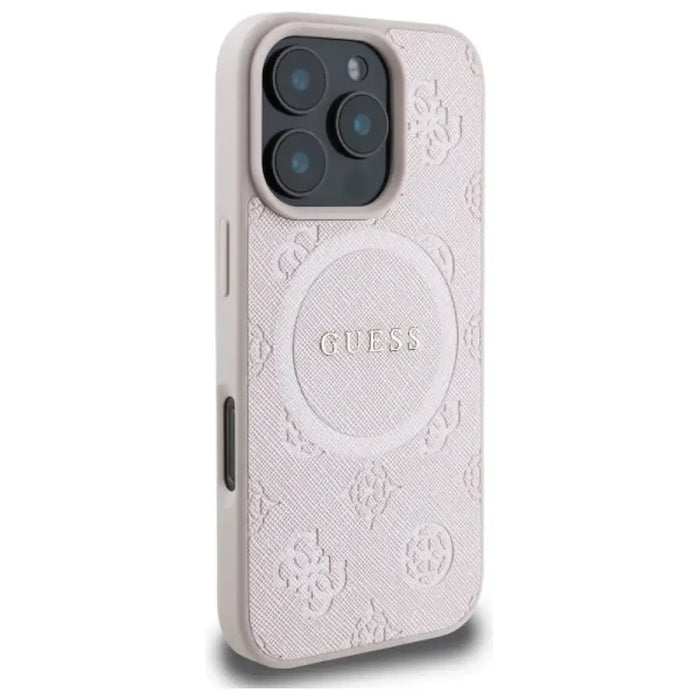 Калъф Guess Saffiano Peony Classic Logo MagSafe за iPhone