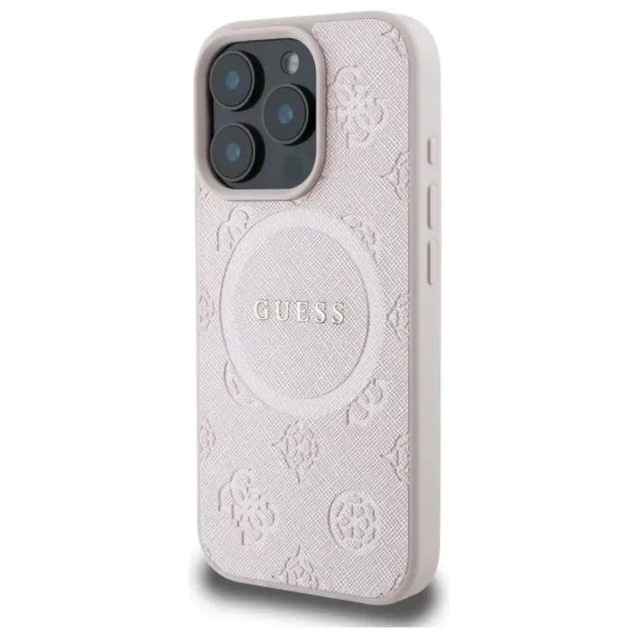 Калъф Guess Saffiano Peony Classic Logo MagSafe за iPhone