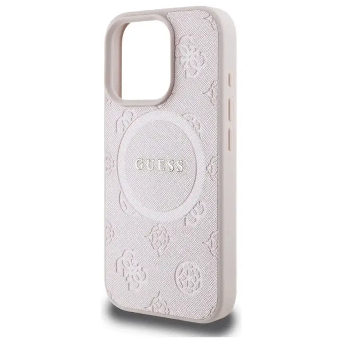 Калъф Guess Saffiano Peony Classic Logo MagSafe за iPhone