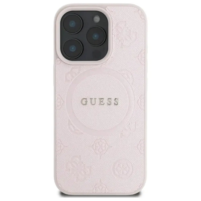 Калъф Guess Saffiano Peony Classic Logo MagSafe за iPhone