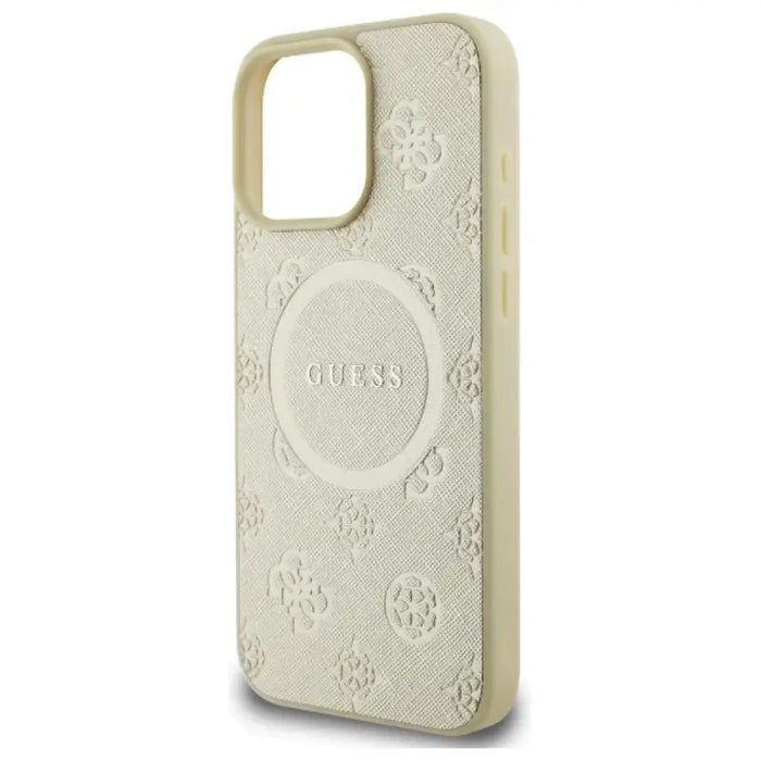 Калъф Guess Saffiano Peony Classic Logo MagSafe за iPhone