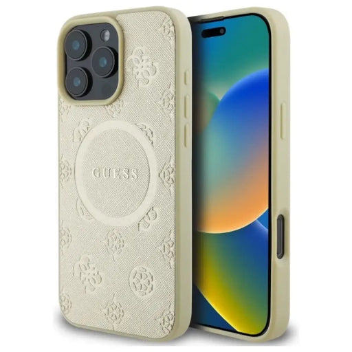 Калъф Guess Saffiano Peony Classic Logo MagSafe за iPhone