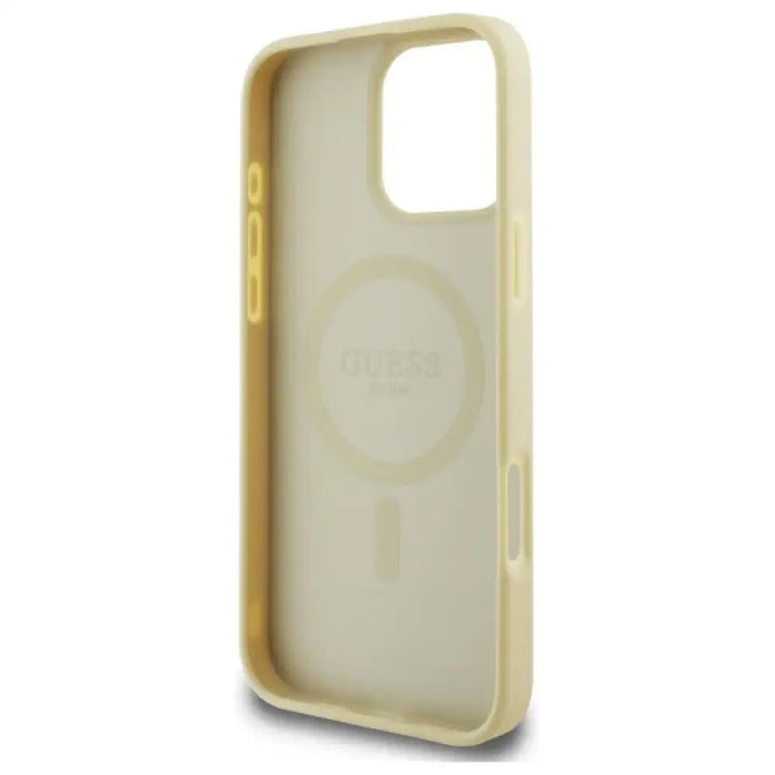 Калъф Guess Saffiano Peony Classic Logo MagSafe за iPhone