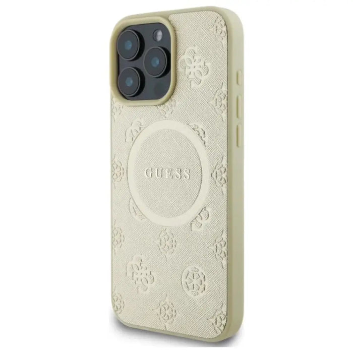 Калъф Guess Saffiano Peony Classic Logo MagSafe за iPhone