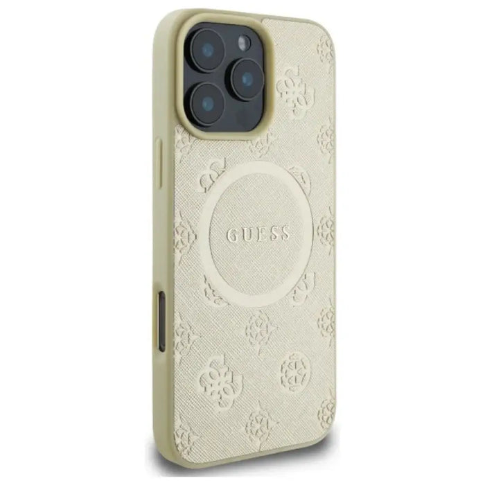 Калъф Guess Saffiano Peony Classic Logo MagSafe за iPhone