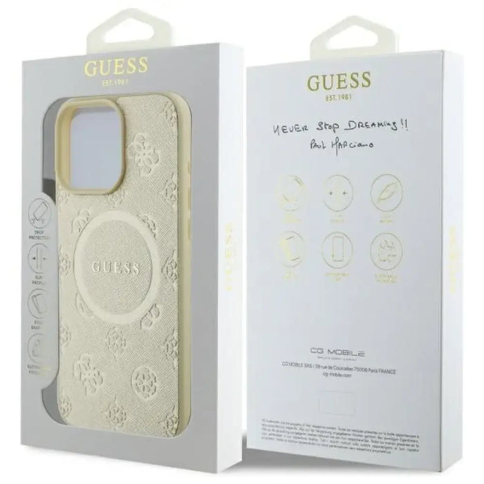 Калъф Guess Saffiano Peony Classic Logo MagSafe за iPhone