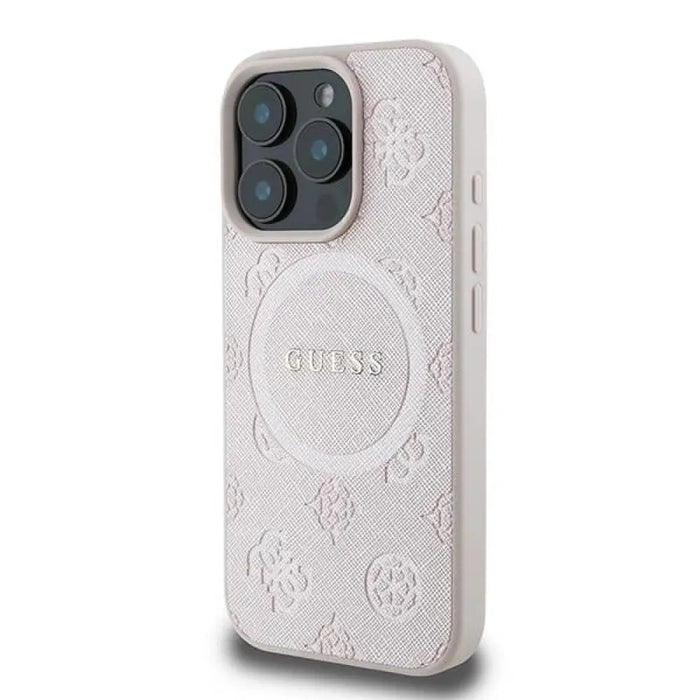 Калъф Guess Saffiano Peony Classic Logo MagSafe за iPhone