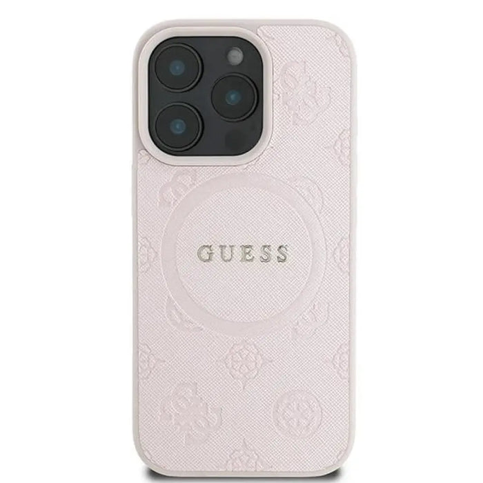 Калъф Guess Saffiano Peony Classic Logo MagSafe за iPhone