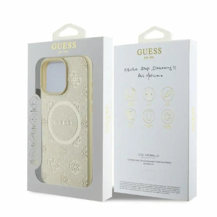Калъф Guess Saffiano Peony Classic Logo MagSafe за iPhone