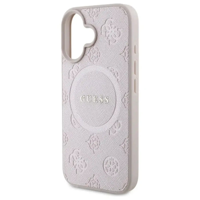 Калъф Guess Saffiano Peony Classic Logo MagSafe за iPhone